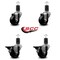 Service Caster 3'' Phenolic Wheel Swivel 1-5/8'' Expand Stem Caster Set 2 Brakes, 4PK SCC-EX20S314-PHS-2-PLB-2-158 - alternate 2